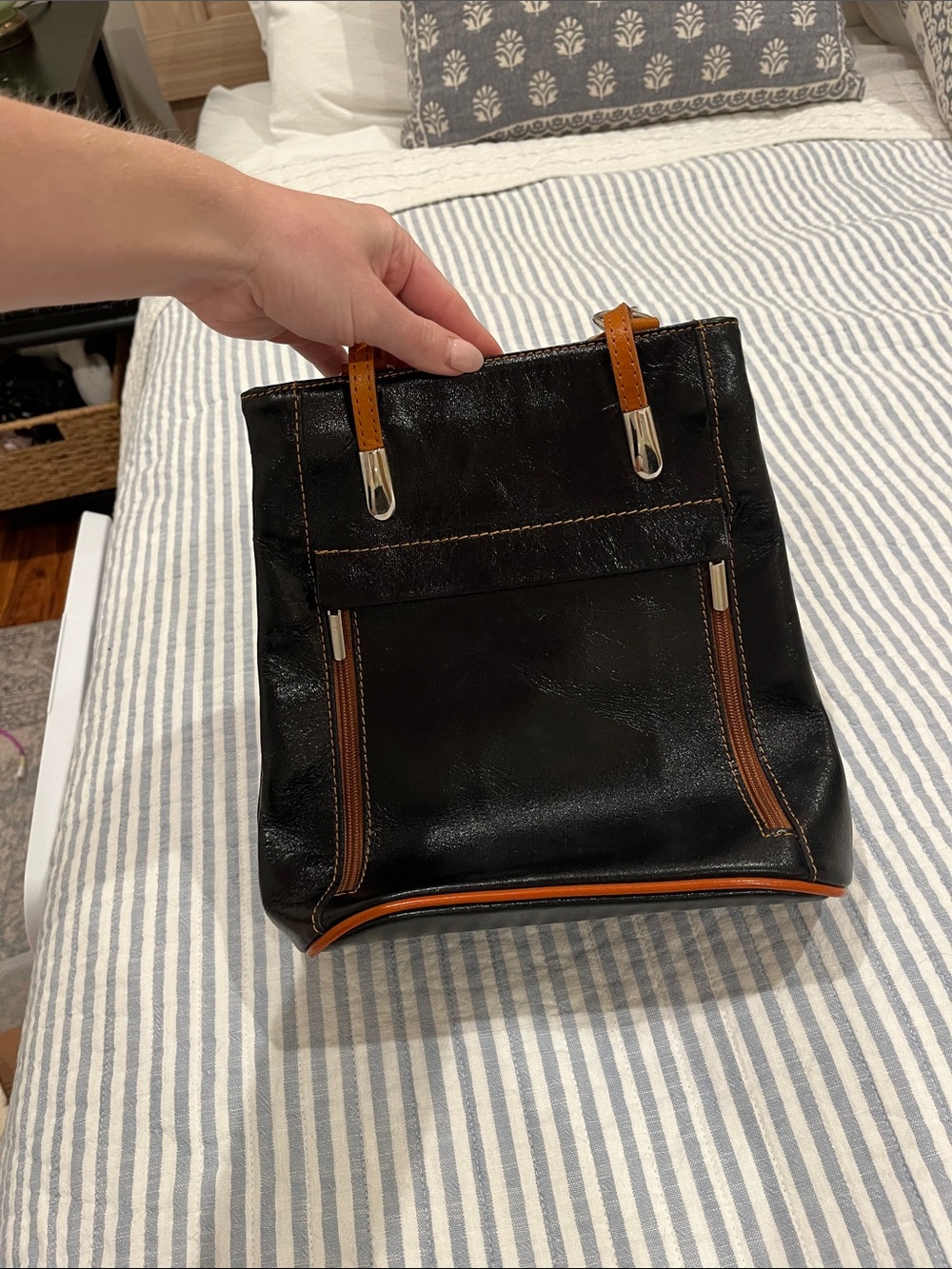 Leather backpack